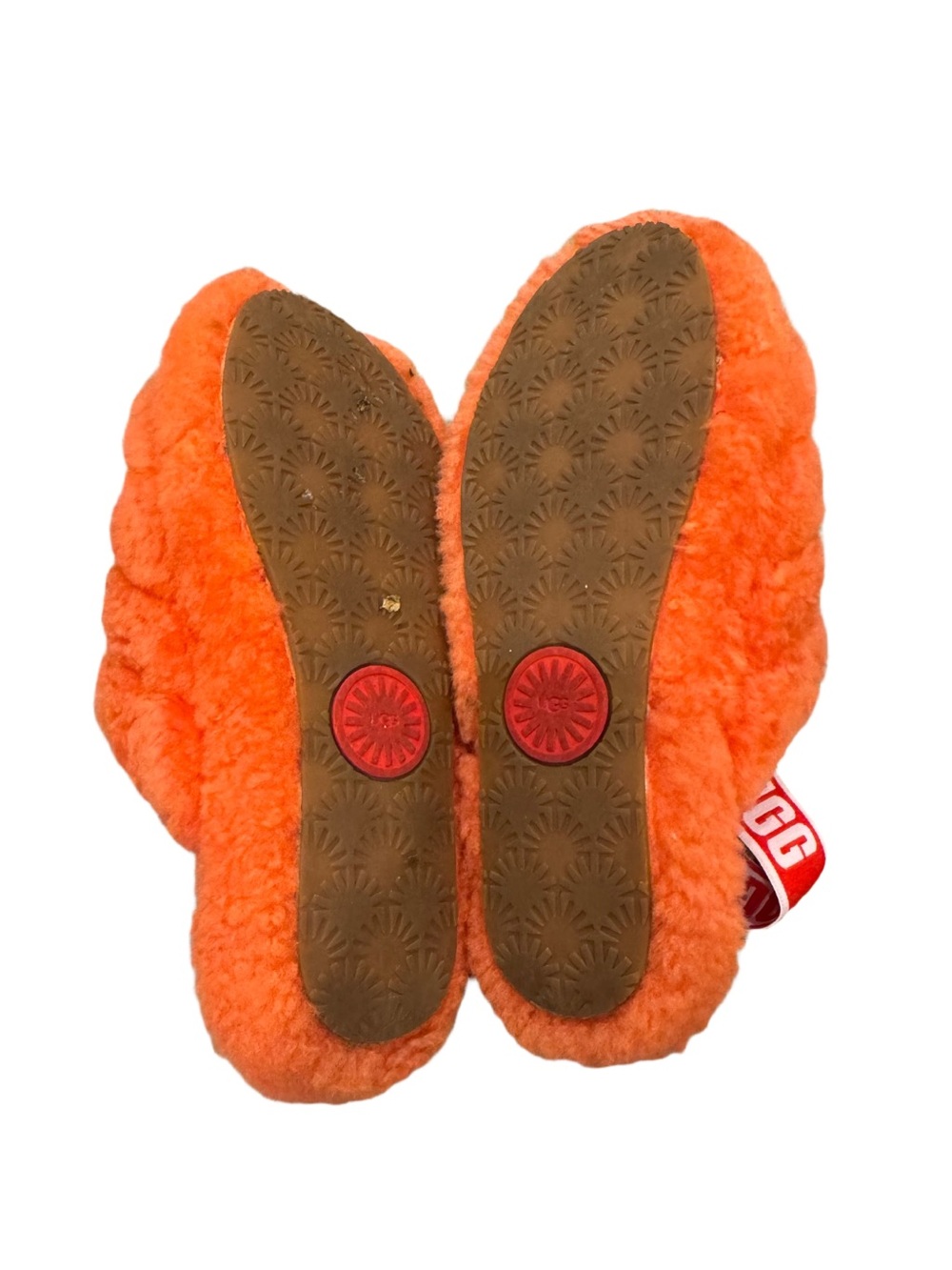 UGG Fluff Slide Mule in Bright Orange Shearling - Picture 10 of 10
